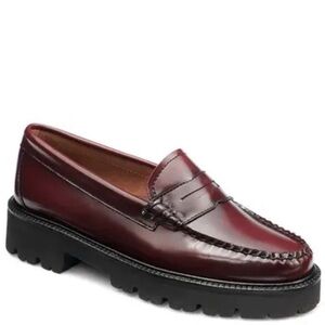 G.H. BASS. Maroon Whitney Super Lug Sole Penny Loafer size 7